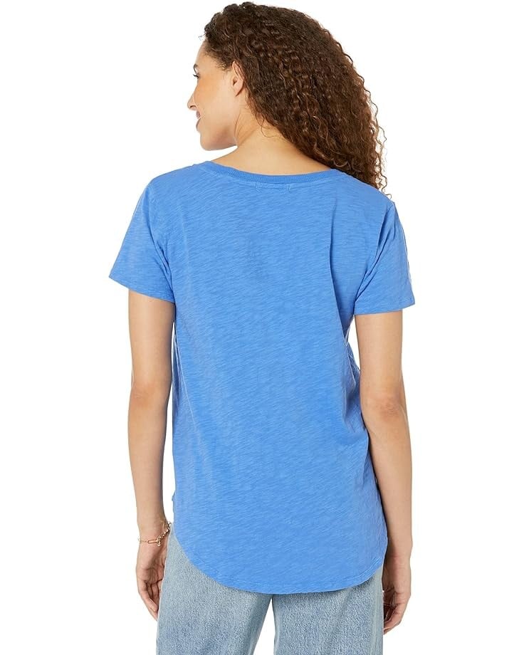 

Футболка Mod-o-doc Slub Jersey Short Sleeve V-Neck Hi-Low Tee, цвет Capri Blue
