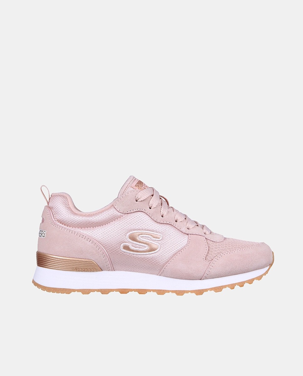 

Женские кроссовки Sport Street с низким берцем, логотипом и двухцветной подошвой Skechers, розовый
