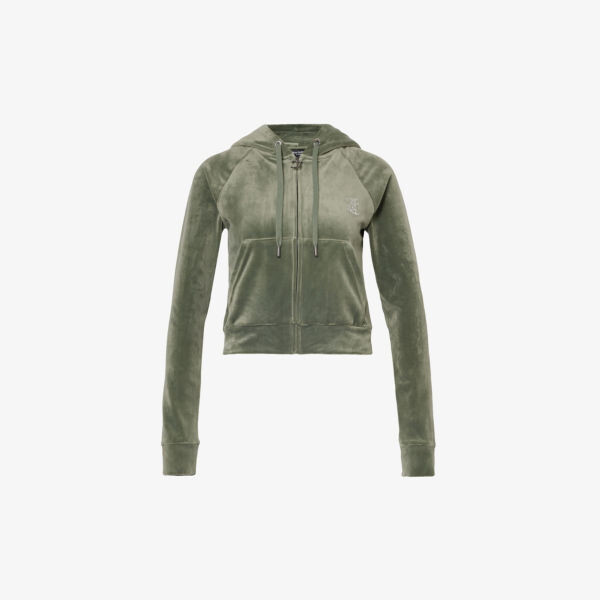 

Велюровая толстовка в рубчик, украшенная стразами Juicy Couture, цвет thyme482