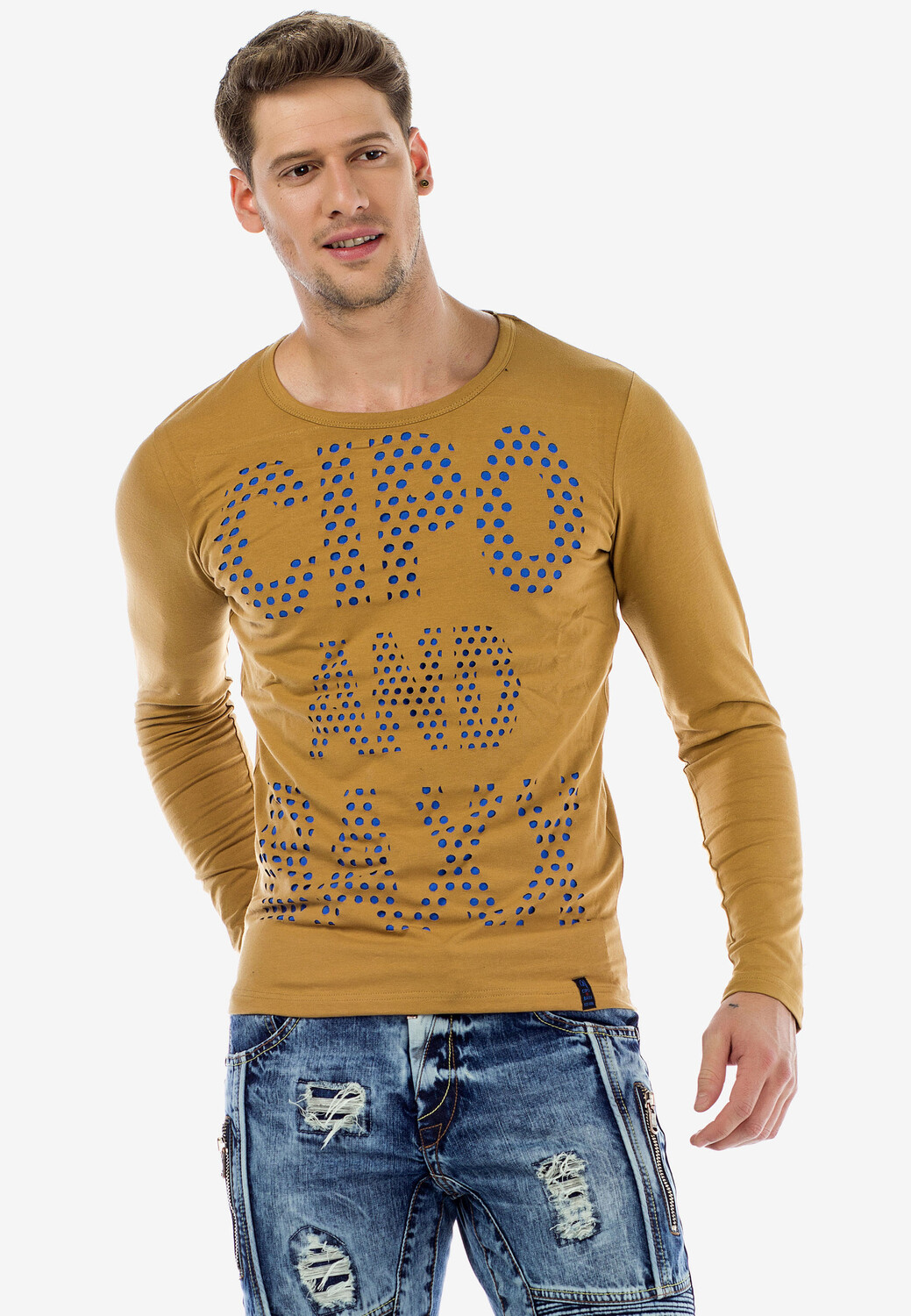 

Лонгслив Cipo & Baxx Langarmshirt, кэмел