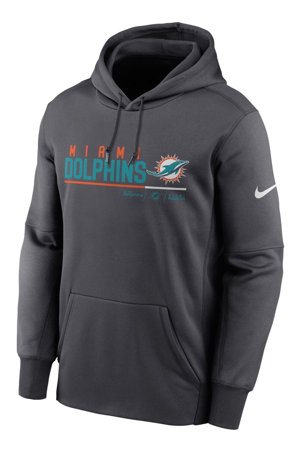 

Пуловер с капюшоном Fanatics Miami Dolphins Therma Nike, черный