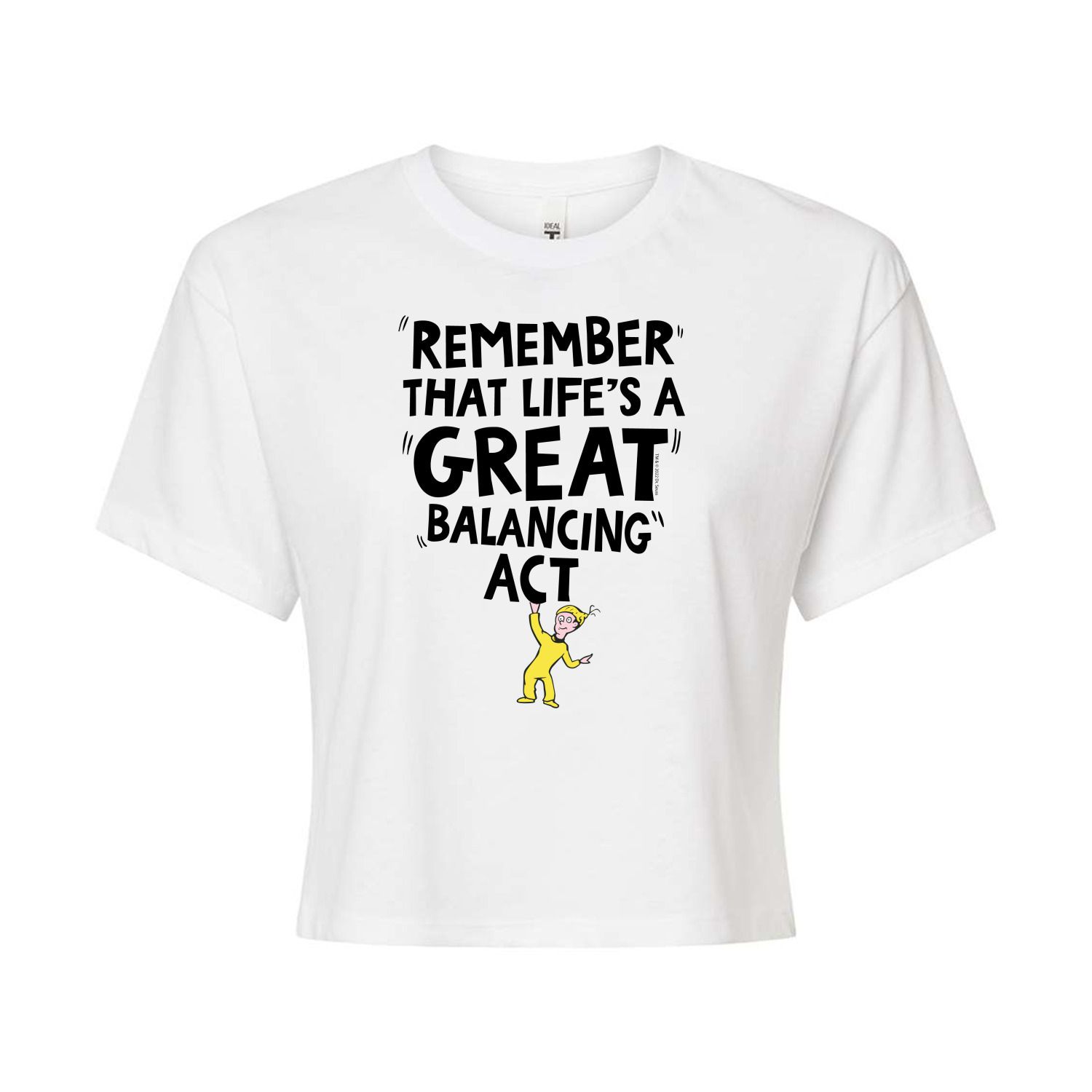 Укороченная футболка для юниоров Dr. Seuss Balancing Act Licensed Character, белый