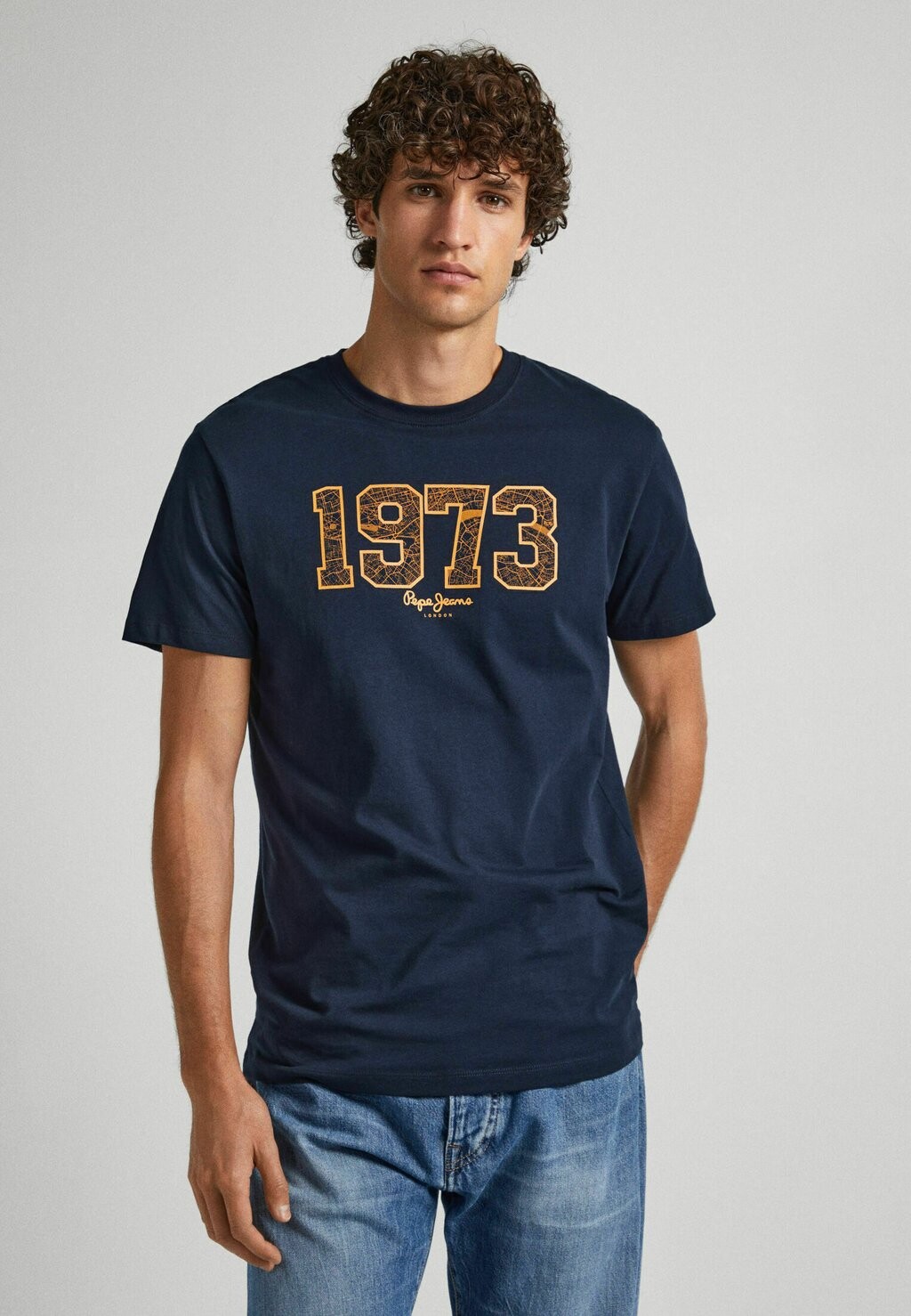 

Футболка с принтом Pepe Jeans, темно-синий