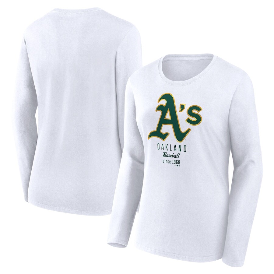 

Футболка с длинным рукавом Fanatics Branded Oakland Athletics, белый