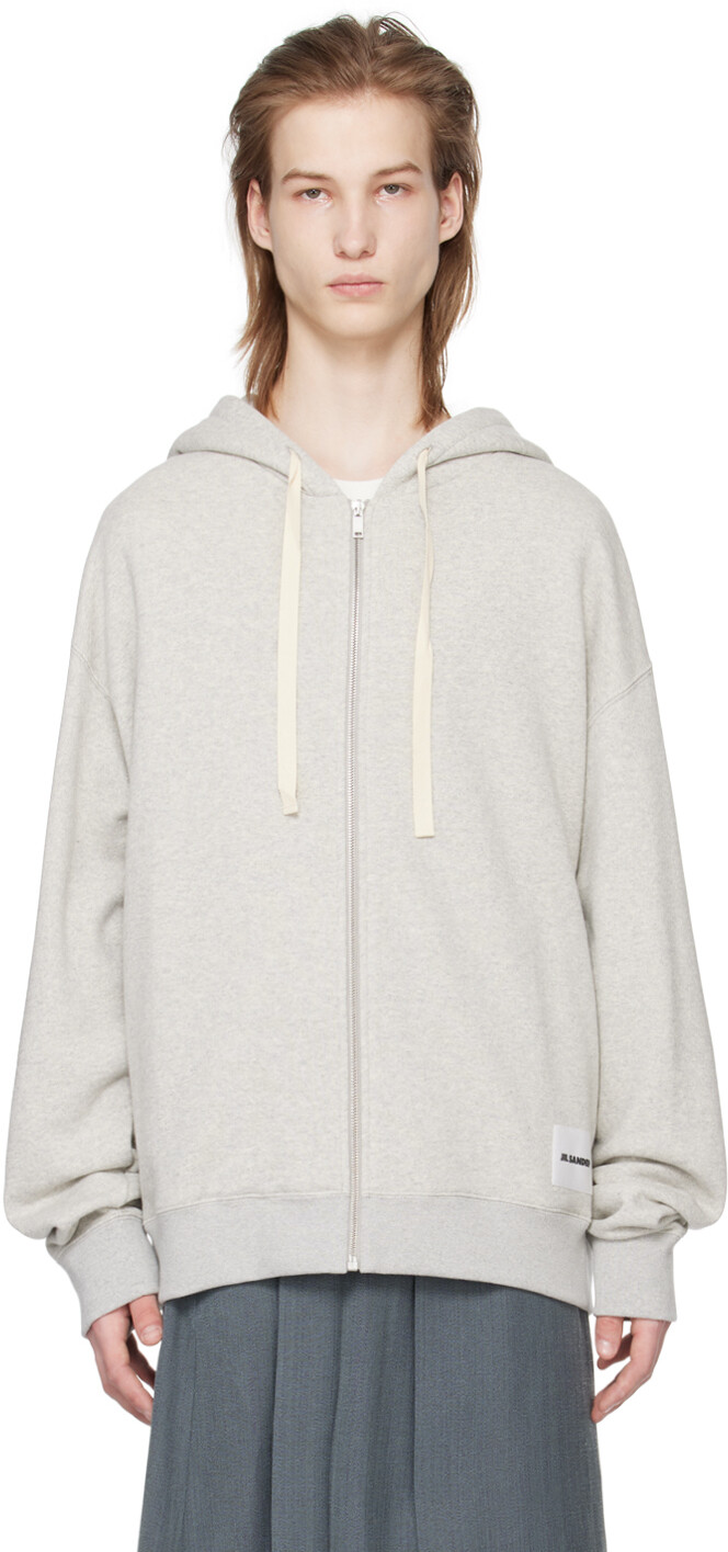 

Серый худи на молнии Jil Sander