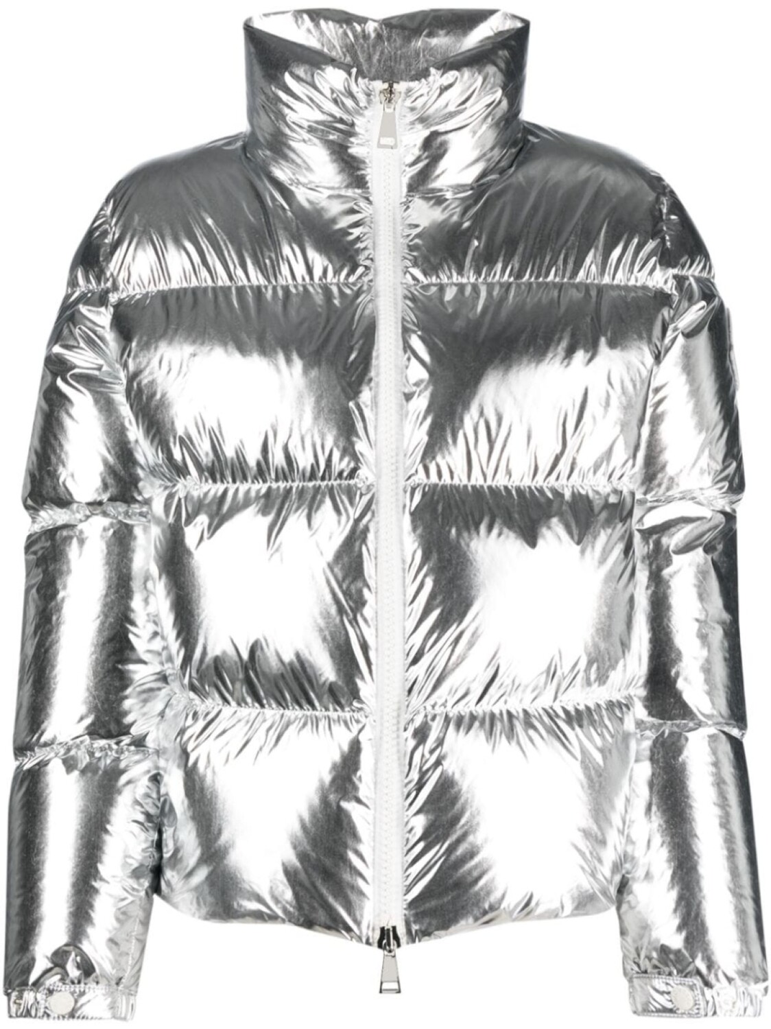 

Moncler пуховик с эффектом металлик, серый