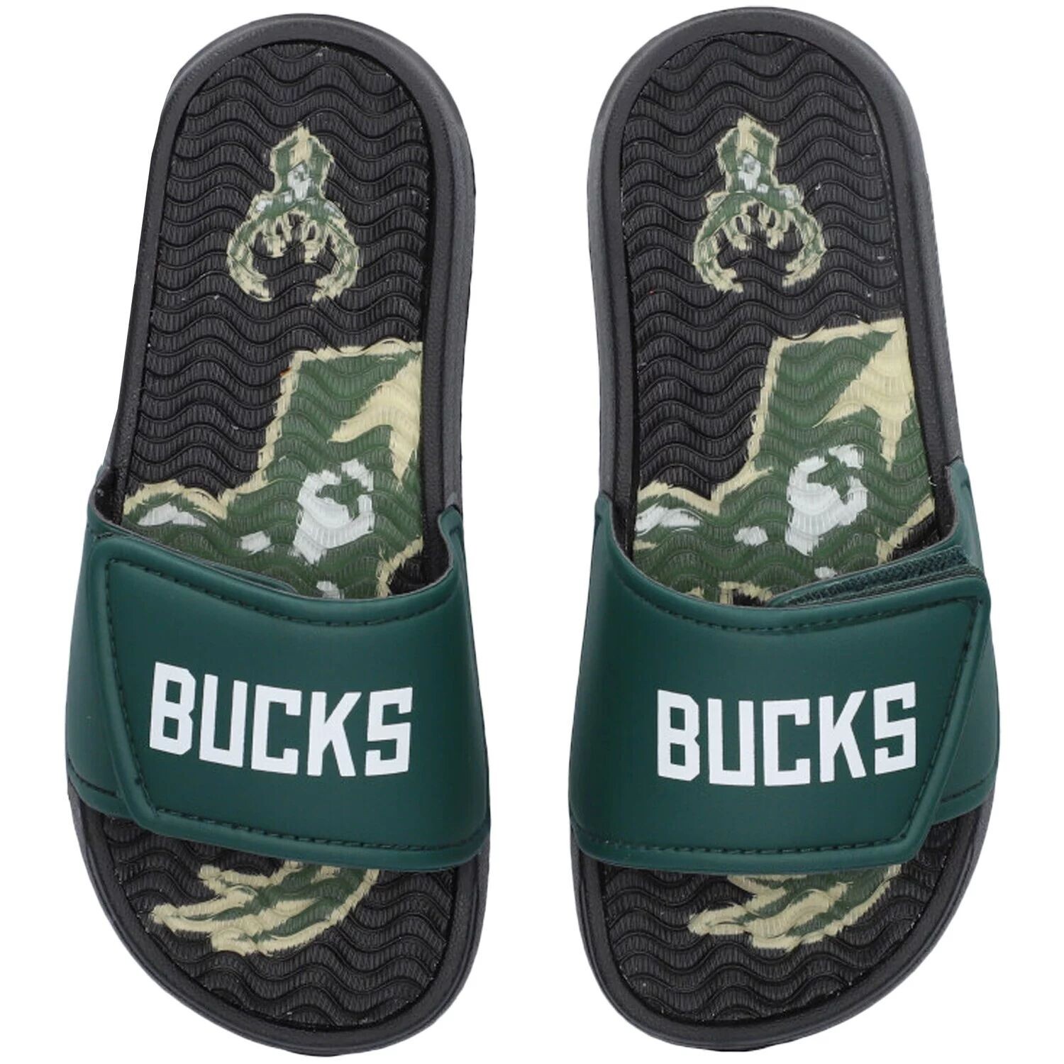 

Молодежные гелевые шлепанцы FOCO Milwaukee Bucks Unbranded