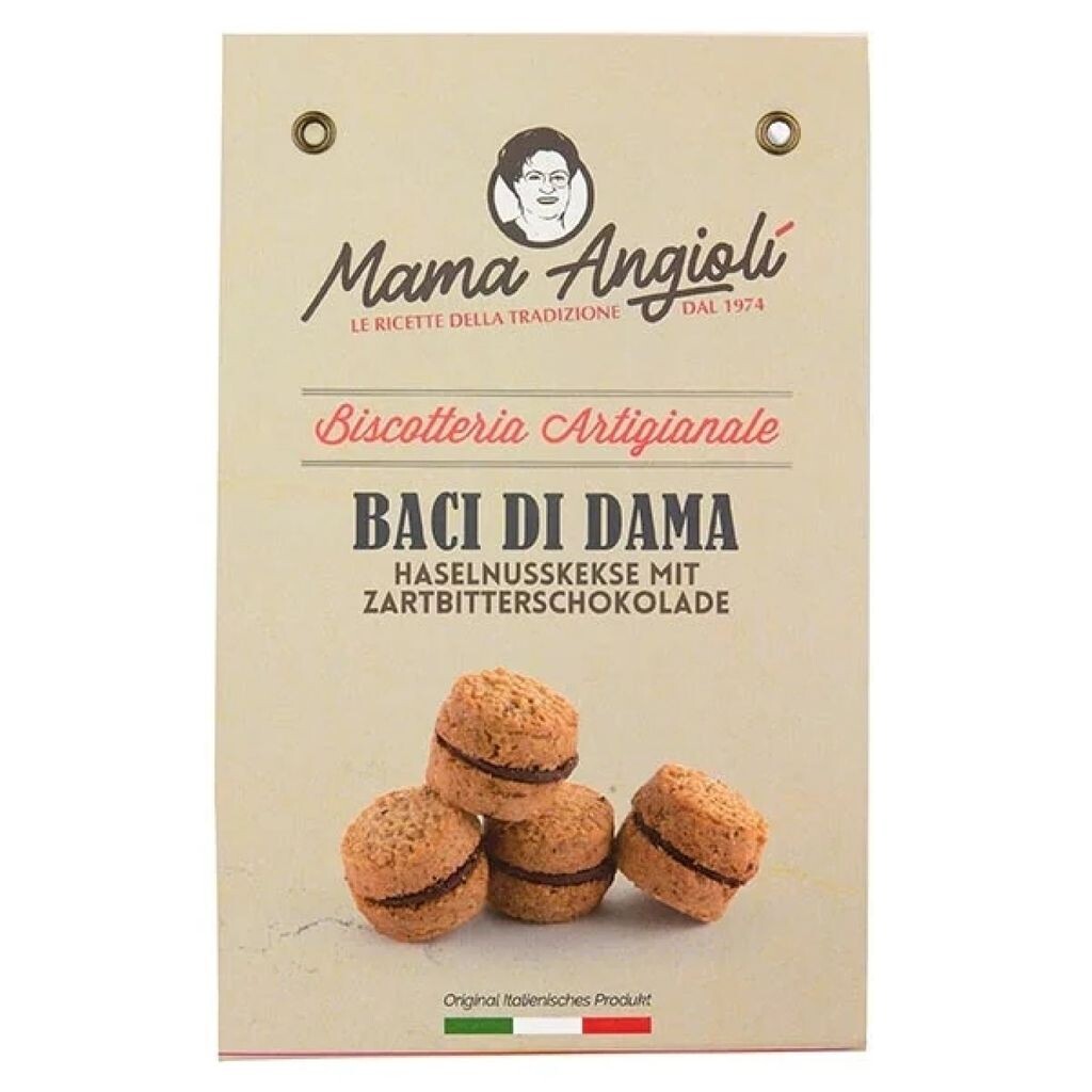 

Печенье Mama Angioli итальянское с фундуком и темным шоколадом 130г / Baci di Dama C.V.C. Trading Gmbh