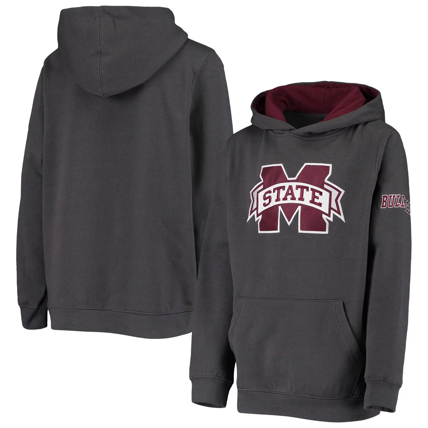 цена Молодежный пуловер с капюшоном и большим логотипом Mississippi State Bulldogs Unbranded