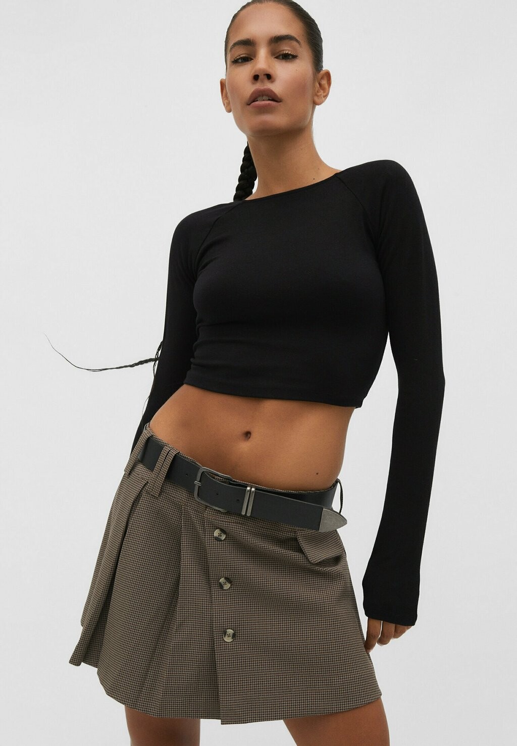 

Футболка с длинным рукавом Open-Back Stradivarius, черный