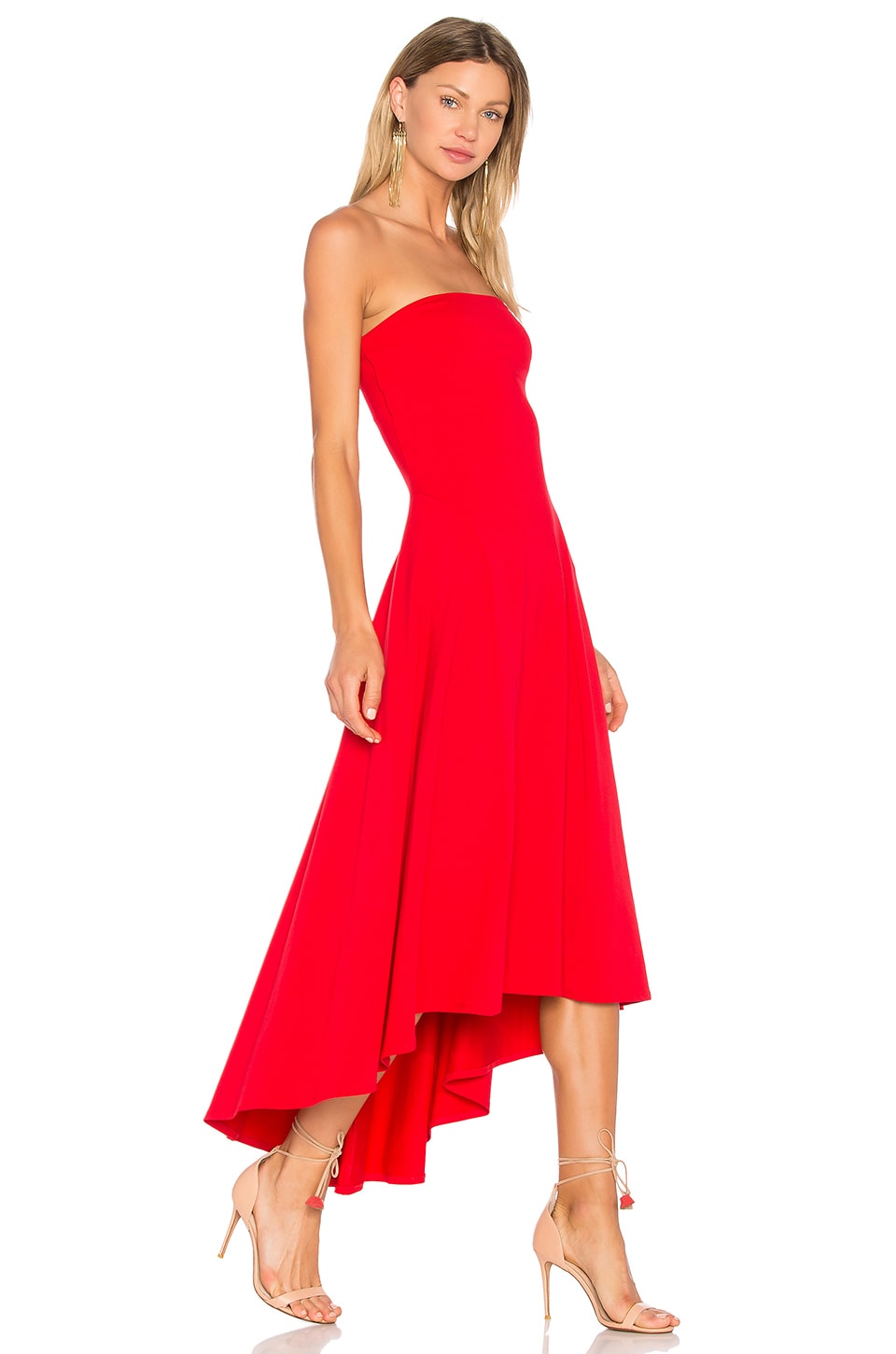 цена Платье Susana Monaco Strapless Hi Low, цвет Perfect Red