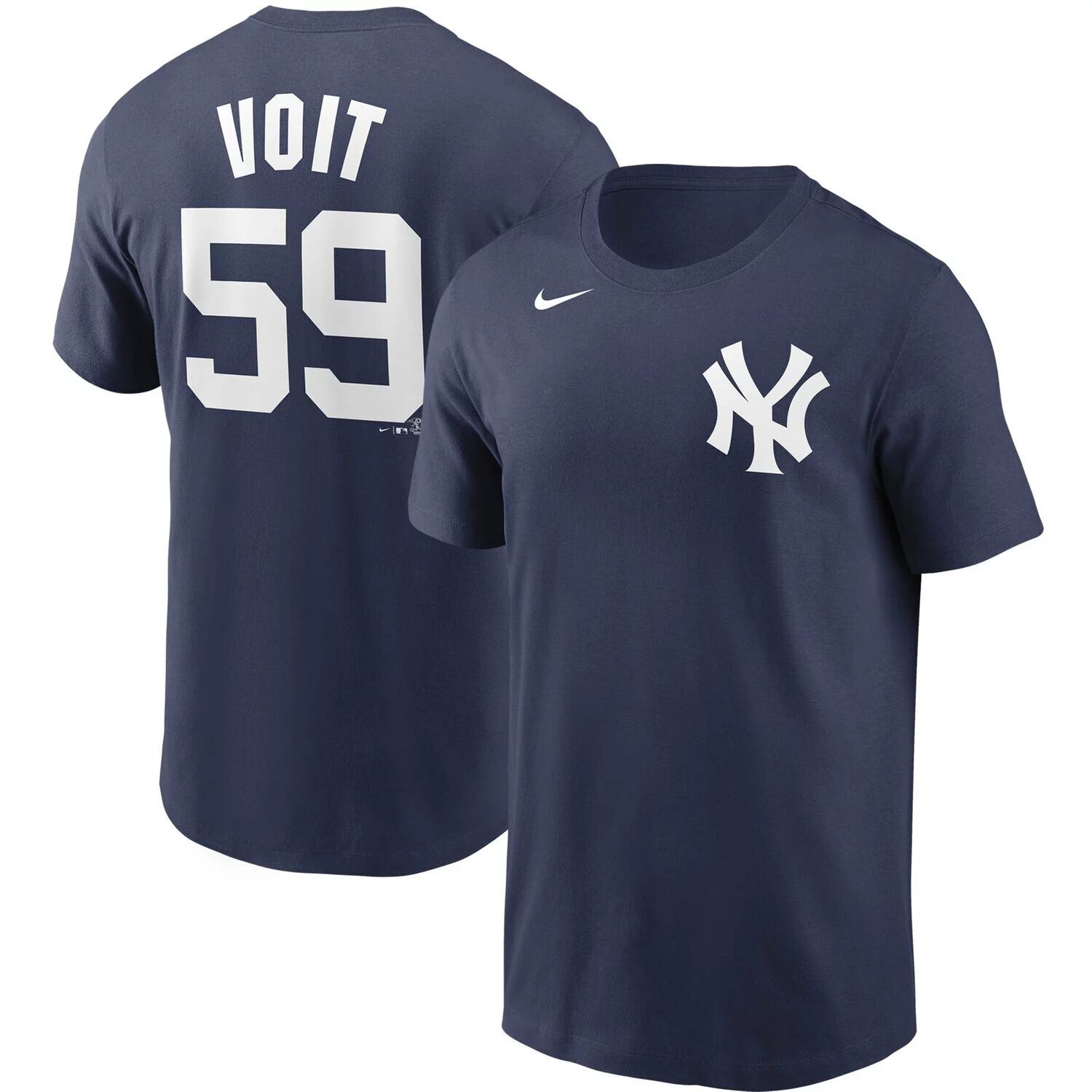 

Мужская темно-синяя футболка с именем и номером New York Yankees Nike, Синий