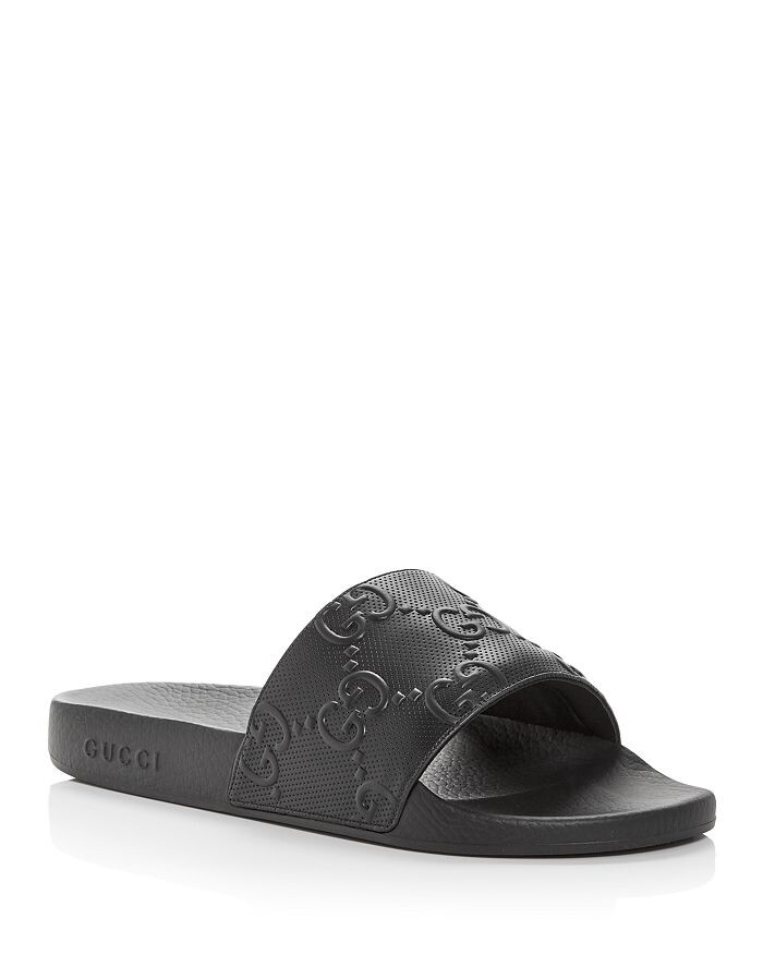 

Мужские шлепанцы с тиснением GG Gucci