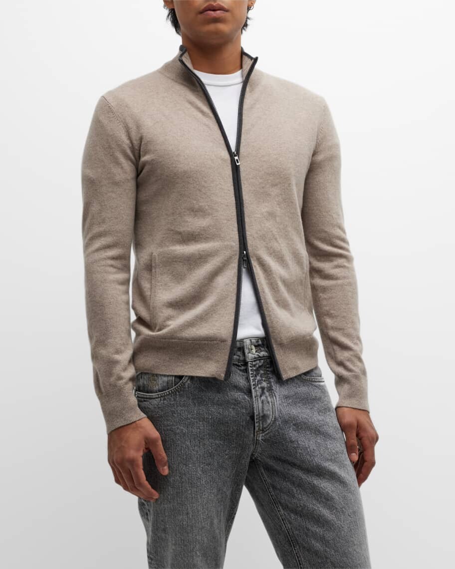 

Мужской кашемировый кардиган с молнией во всю длину TSE for Neiman Marcus