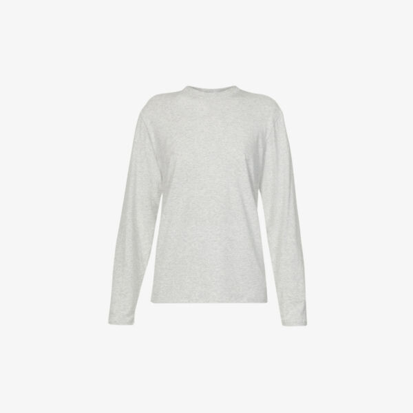 

Футболка-бойфренд оверсайз из эластичного джерси Skims, серый