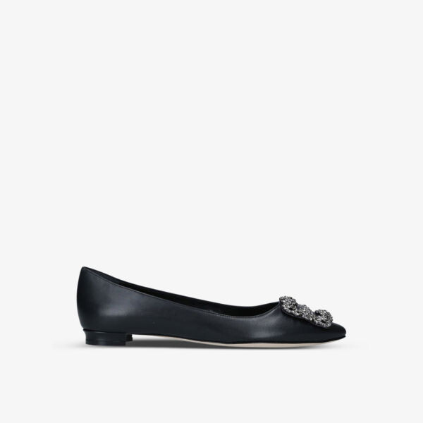 

Кожаные балетки hangisi с кристаллами Manolo Blahnik, черный