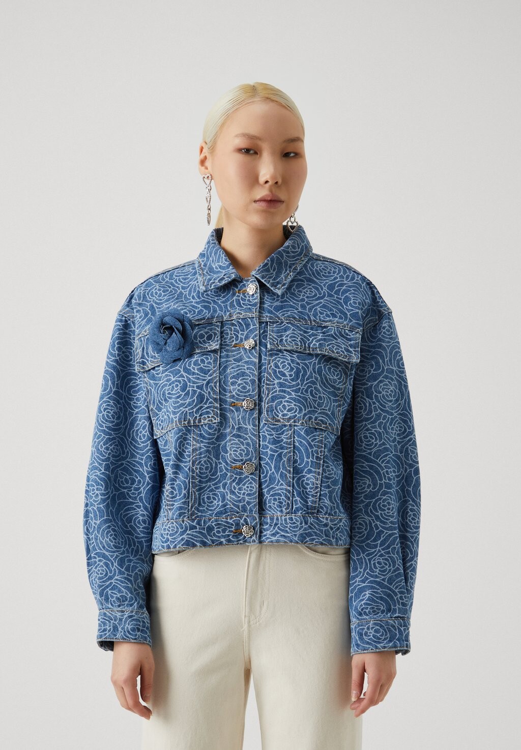 

Джинсовая куртка YASROSALIYN JACKET YAS, синий деним