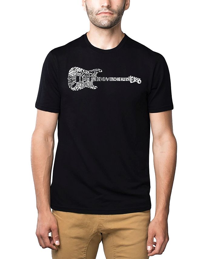 Мужская футболка премиум-класса Word Art — Rock Guitar Body Word Art LA Pop Art, черный