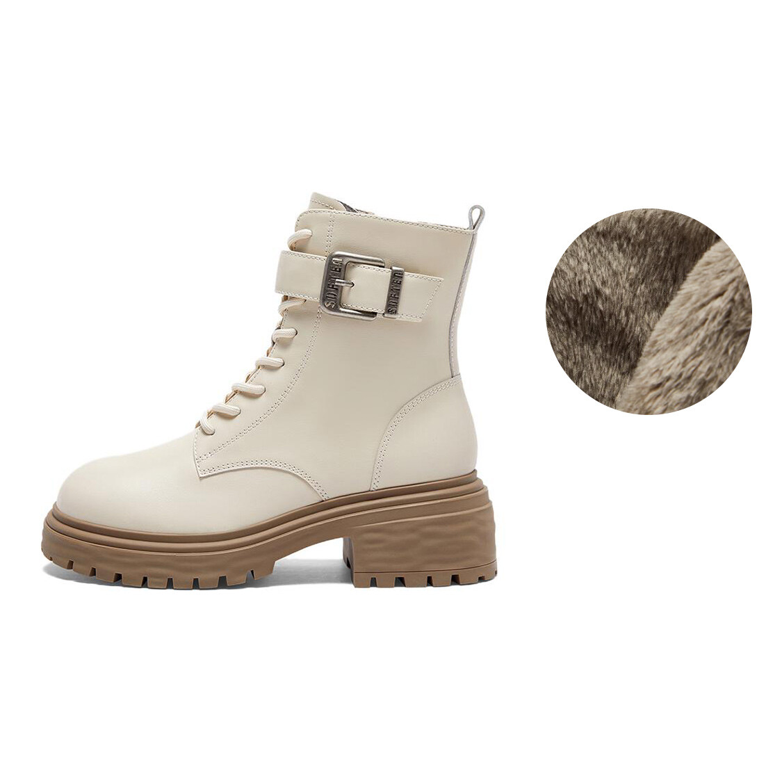 

Ботинки Martin Boot женские Basto, цвет Inside off-white velvet