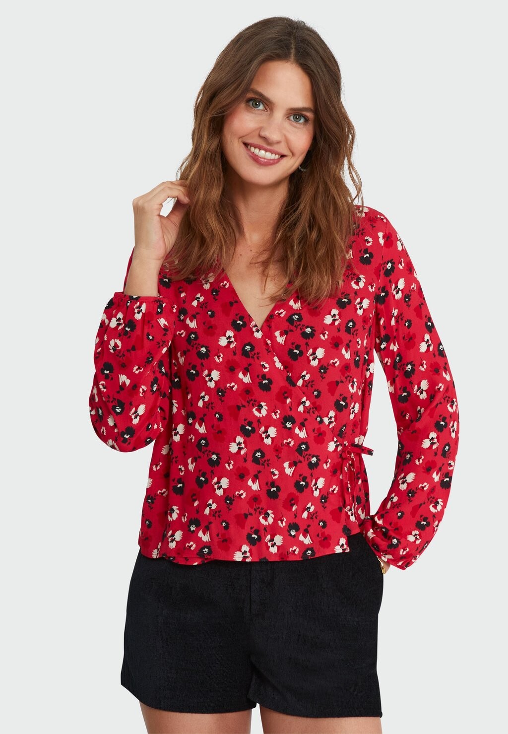 Блузка WITH FLORAL PRINT I.Code by IKKS, цвет pink red