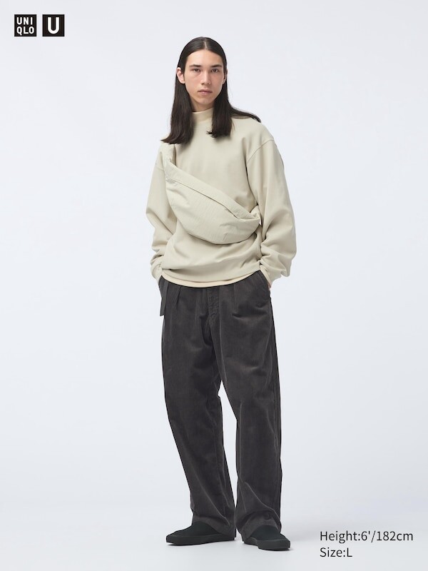

Вельветовые широкие брюки Uniqlo, серый