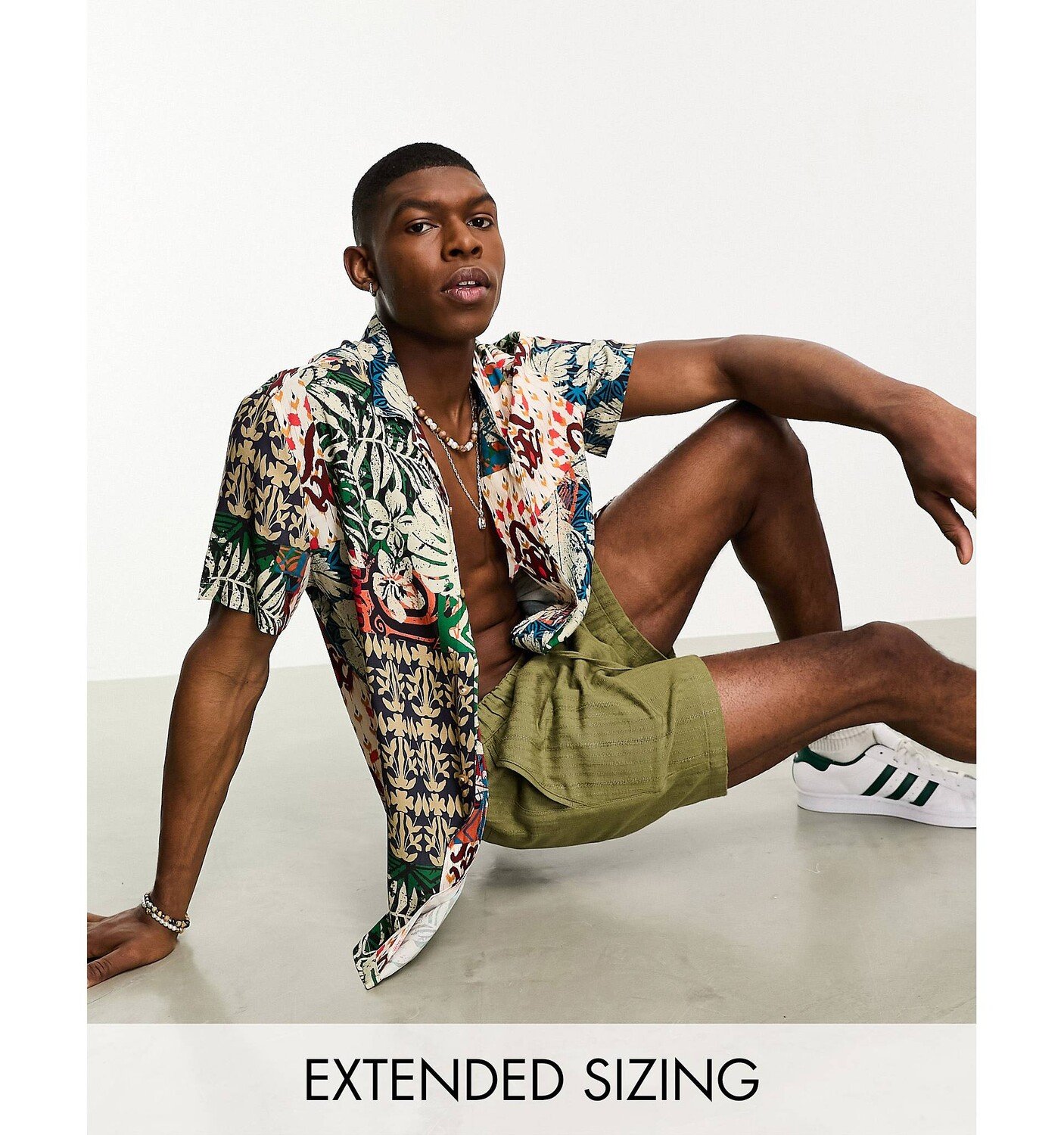 

Свободная рубашка с принтом в технике пэчворк ASOS DESIGN