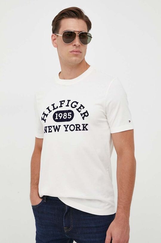 

Хлопковая футболка Tommy Hilfiger, бежевый