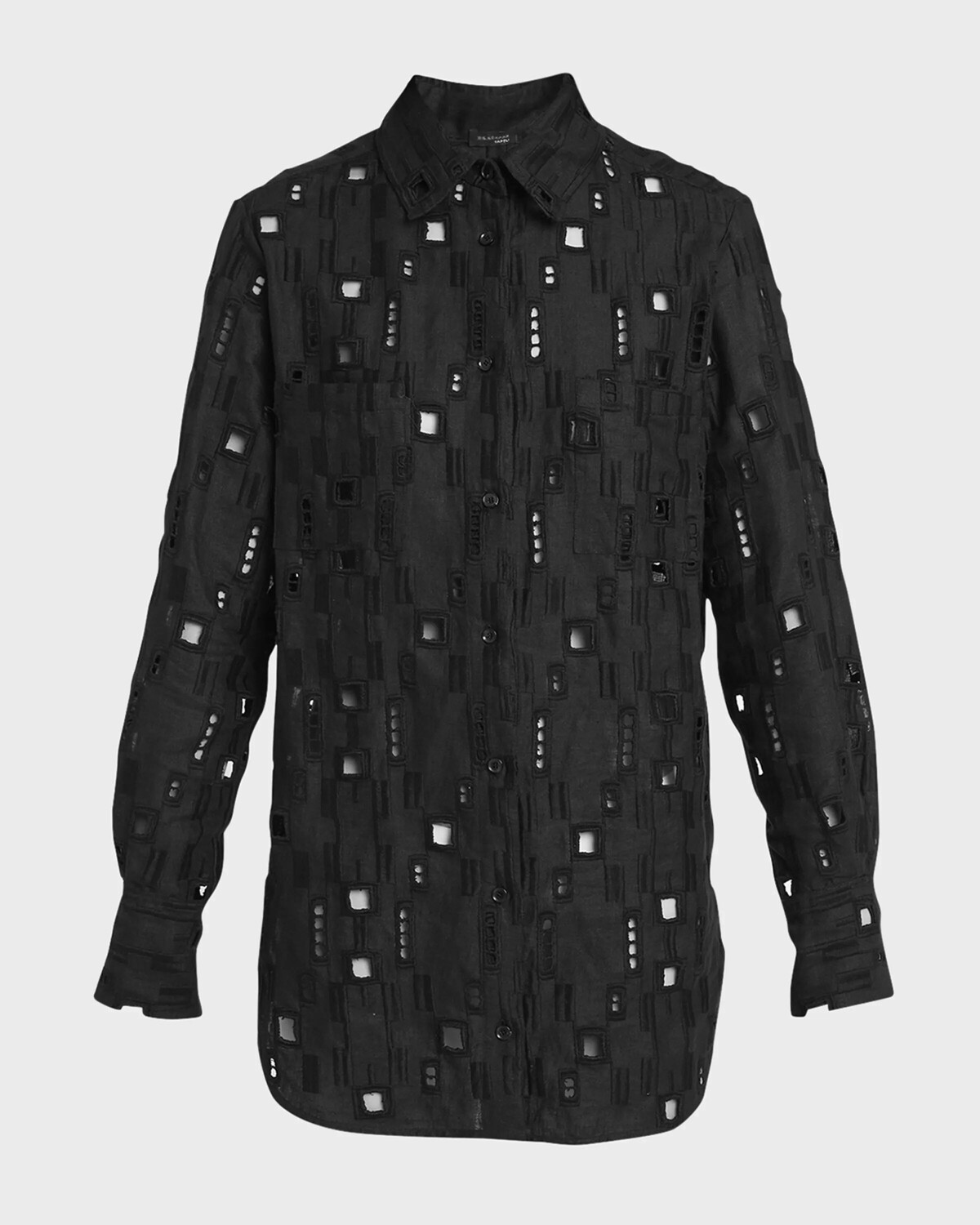 

Кружевная рубашка с воротником и длинными рукавами Sengale Kiton, цвет Blk
