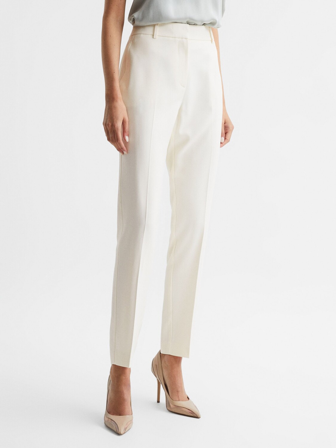 

Брюки строгого кроя Reiss Ember, кремовые, Бежевый