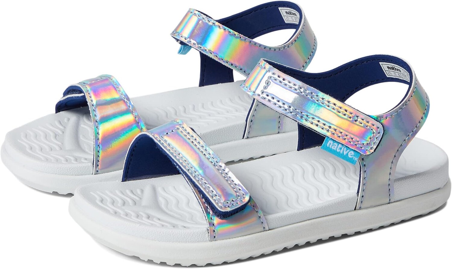 

Сандалии на плоской подошве Charley Hologram Native Shoes Kids, цвет Pink Hologram/Shell White