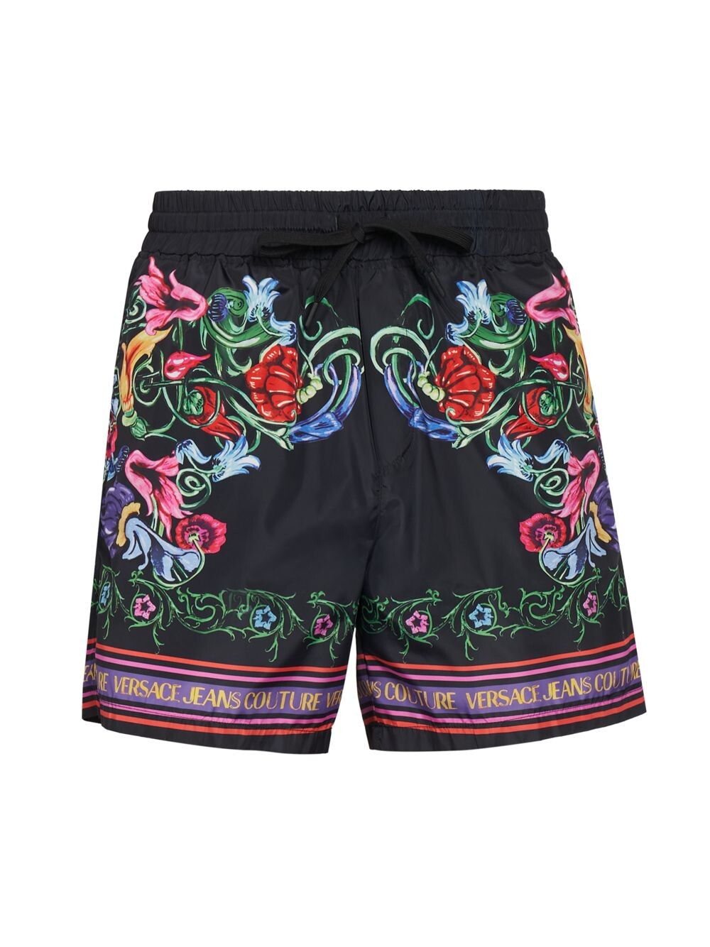 

Шорты-бермуды с логотипом и цветочным принтом Versace Jeans Couture, черный