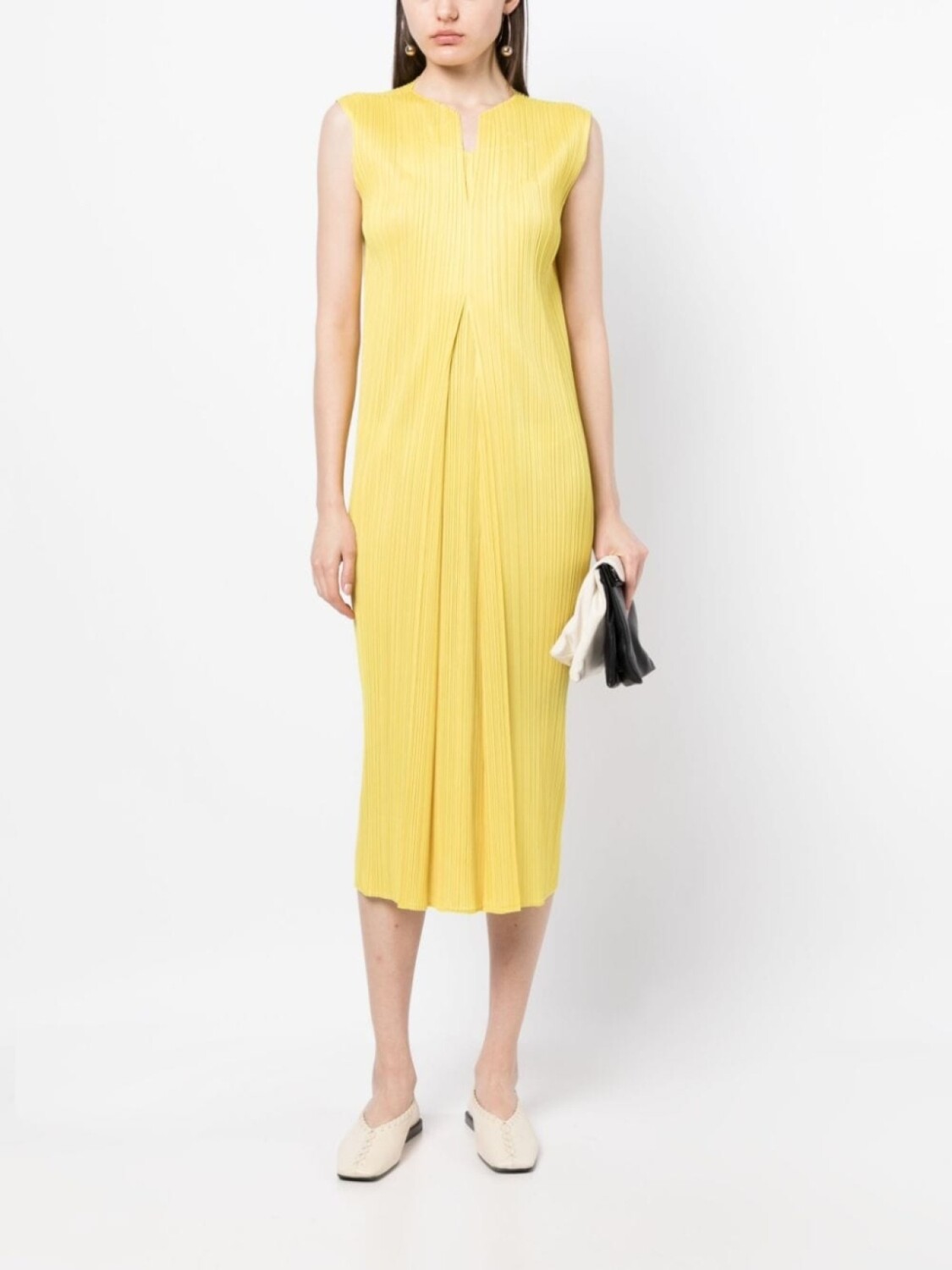 

Pleats Please Issey Miyake плиссированное платье миди Monthly Colors April, желтый