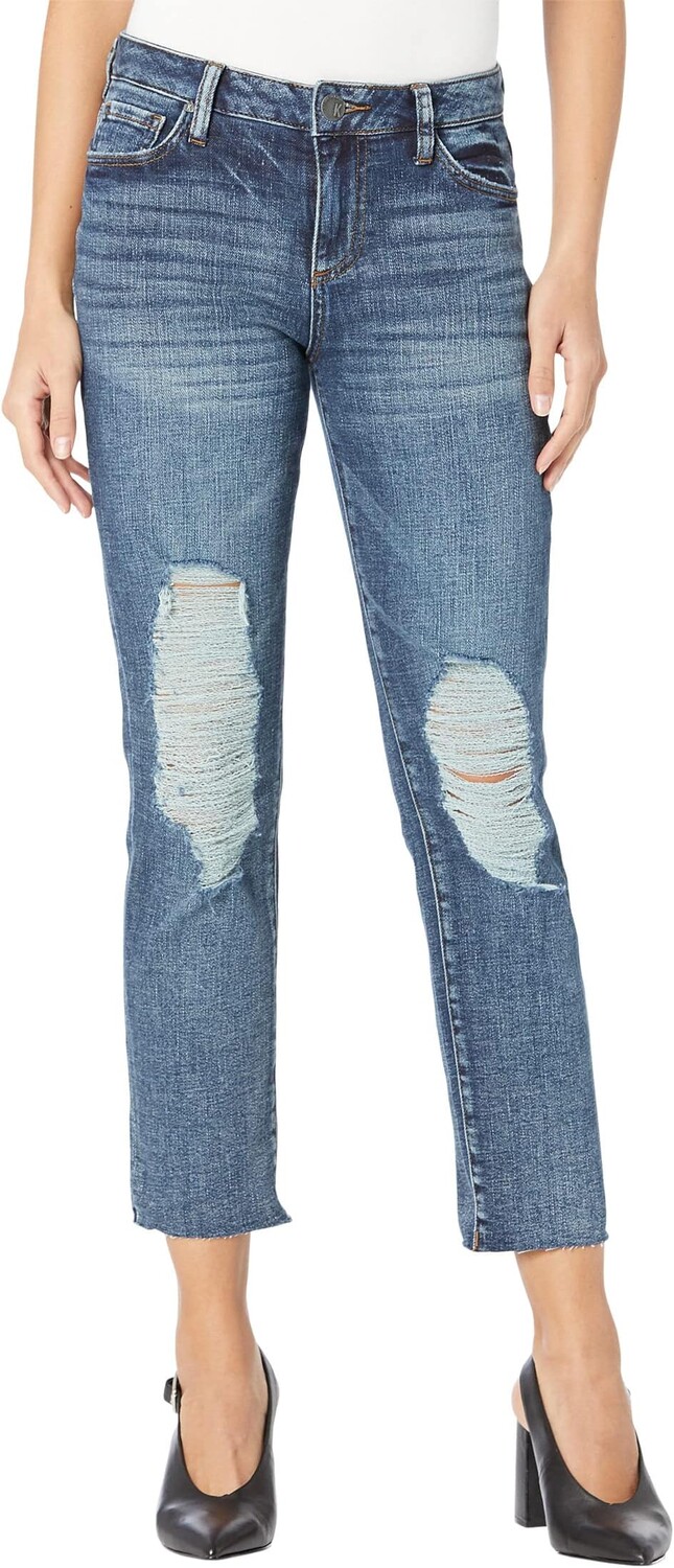 

Джинсы Reese High-Rise Fab AB Ankle Straight Raw Hem in Relieve KUT from the Kloth, цвет Stimulus