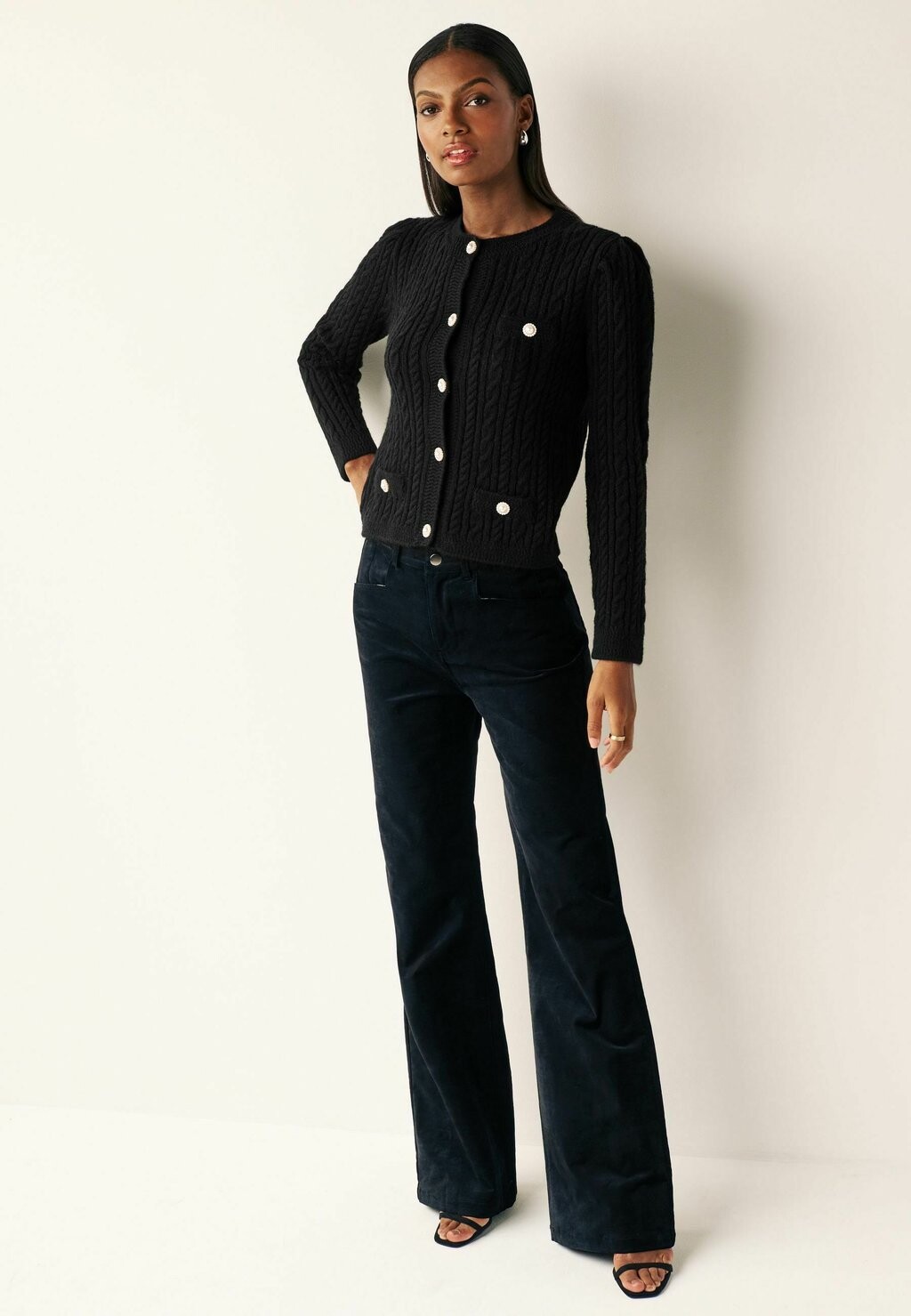 

Кардиган With Pearl Effect Button Regular Fit Next, черный