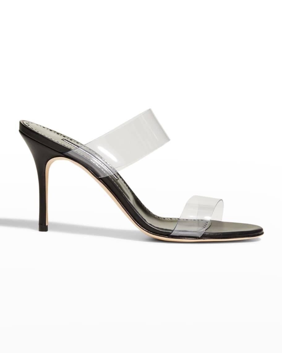 

Прозрачные шлепанцы Scolto с двумя ремешками Manolo Blahnik