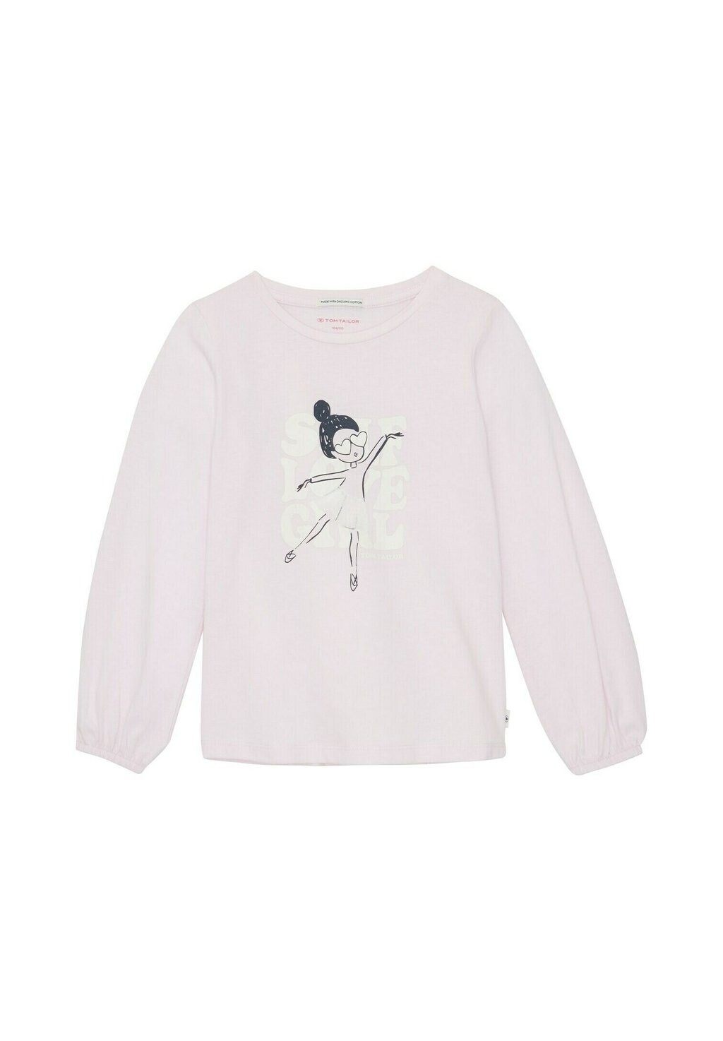 

Футболка с длинным рукавом Mit Print TOM TAILOR, цвет faded primrose