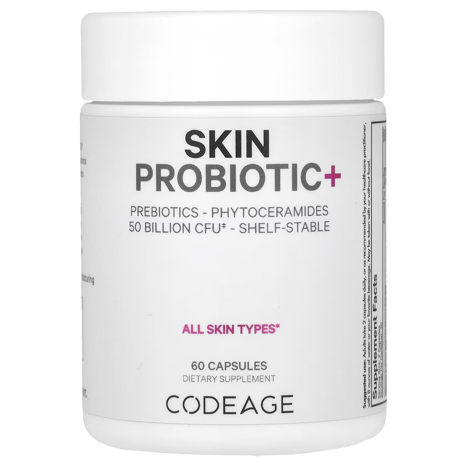 Пищевая добавка Codeage Skin Probiotic+ 50 миллиардов КОЕ, 60 капсул
