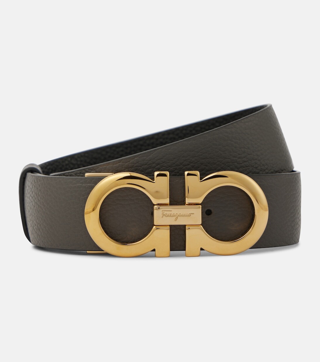 

Двусторонний кожаный ремень Ferragamo, серый