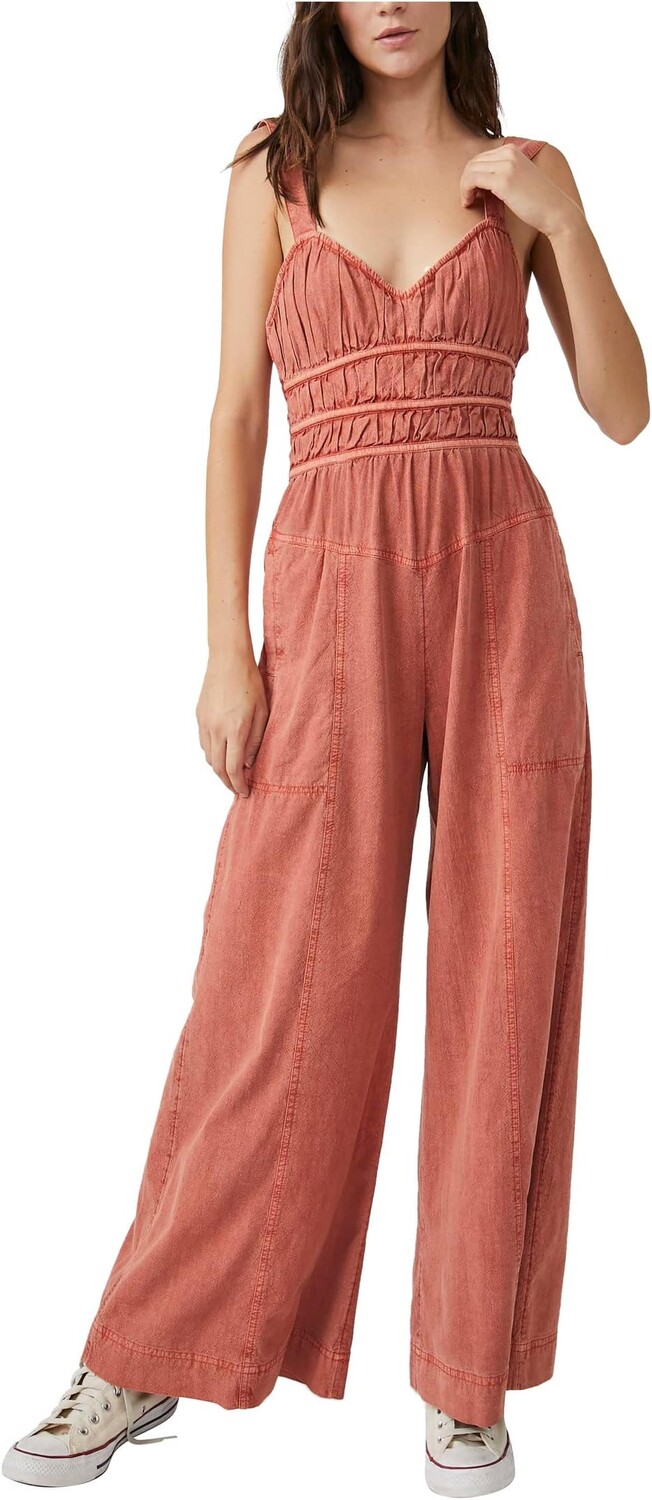 

Цельный купальник со складками Free People, цвет Cinnamon Girl