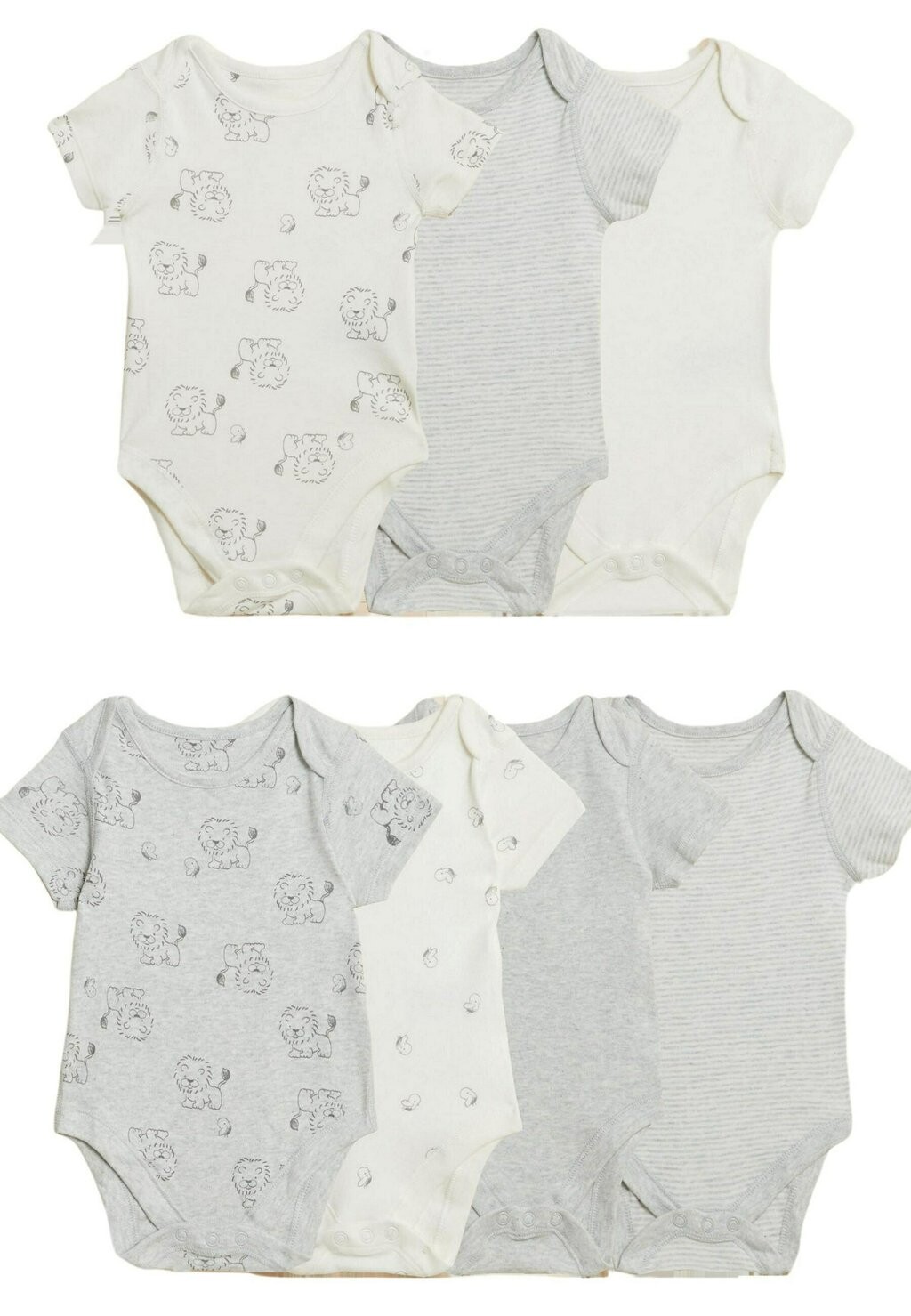 

Боди 7 PACK LION PRINT Marks & Spencer, цвет grey mix