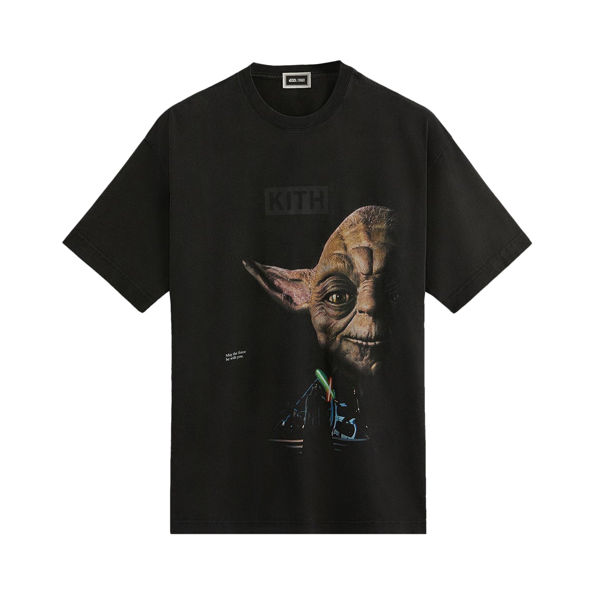 Винтажная футболка Kith x Star Wars Yoda, черная
