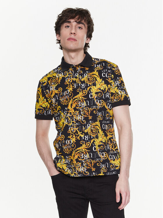 

Рубашка поло стандартного кроя Versace Jeans Couture, черный
