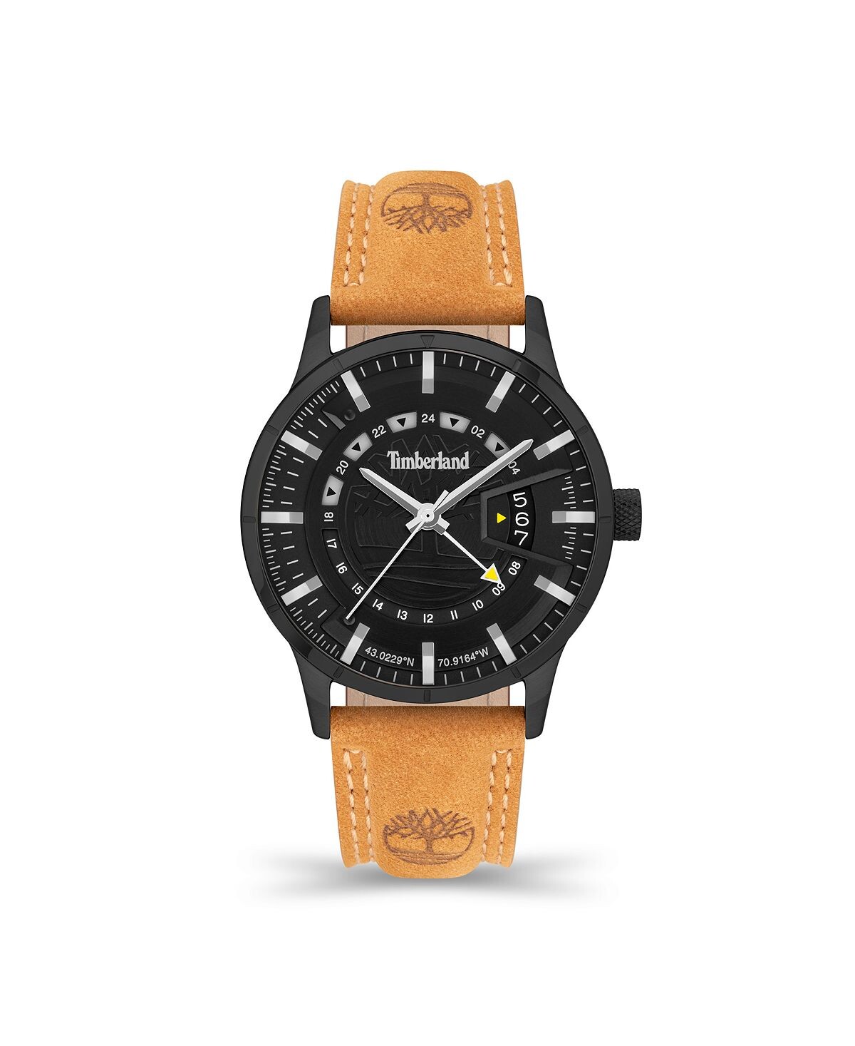 

Мужские часы Bergeron с кожаным ремешком из пшеницы, 42 мм Timberland