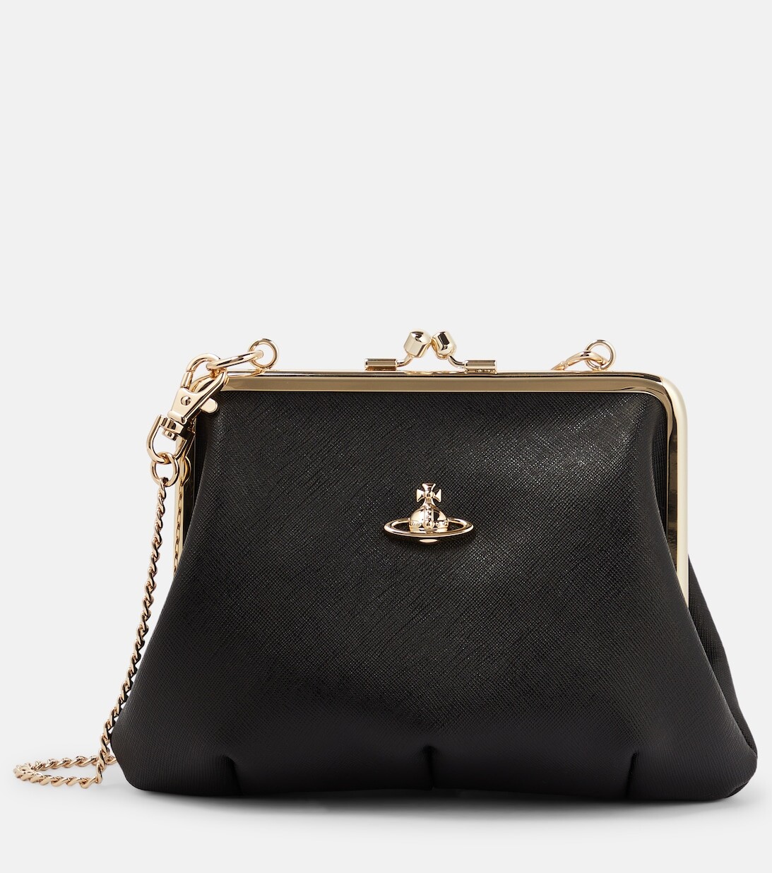 

Кожаный клатч Granny Frame Vivienne Westwood, черный