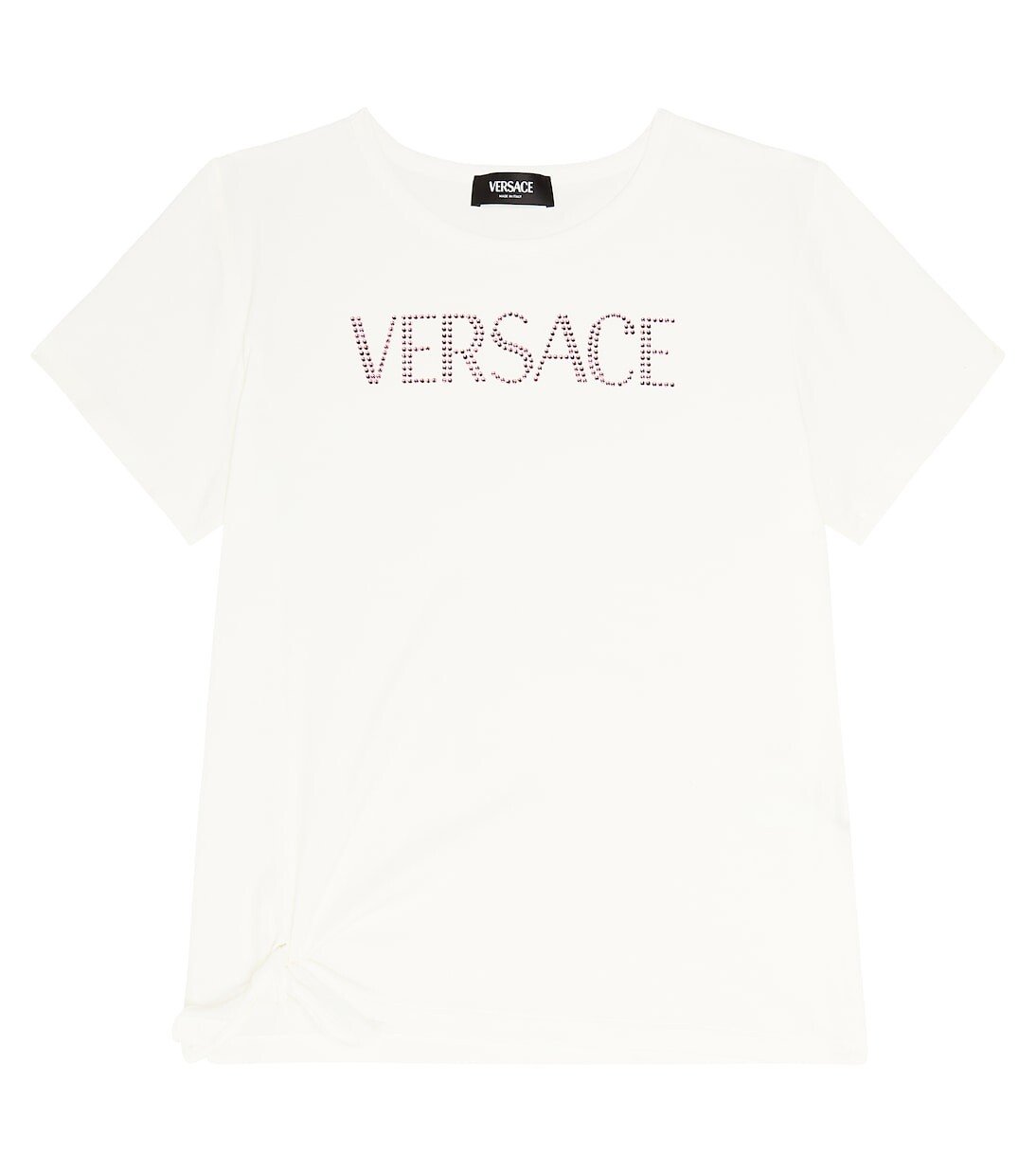 

Футболка из хлопкового джерси с логотипом Versace Kids, белый