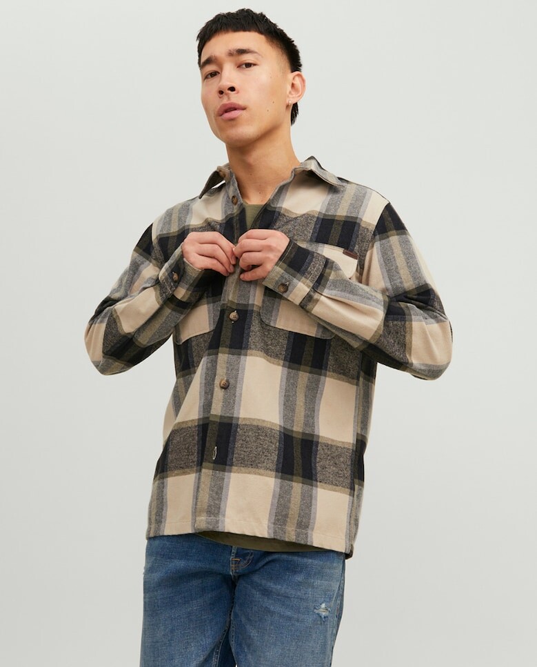 

Мужская рубашка узкого кроя Jack & Jones, бежевый