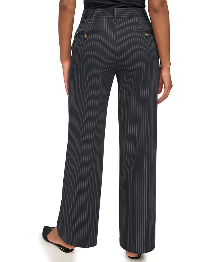 

Брюки DKNY Baxter Front Fly Extend Tab Wide Leg Trousers, цвет Black/Parchment