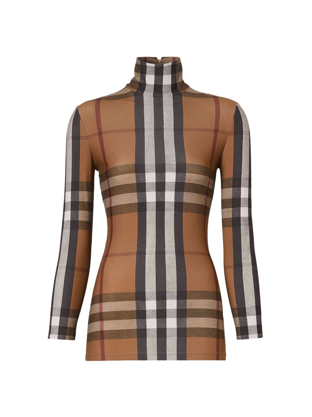

Свитер с высоким воротником в клетку Emery Signature Burberry, коричневый