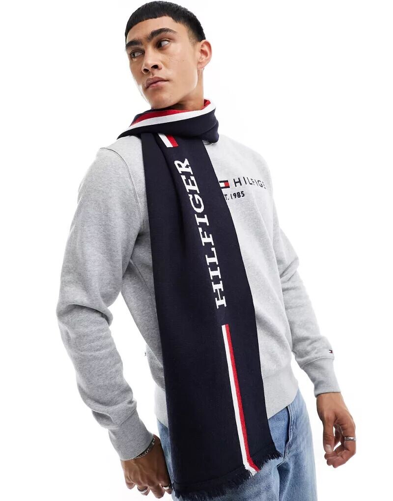 

Синий шарф Tommy Hilfiger Monotype