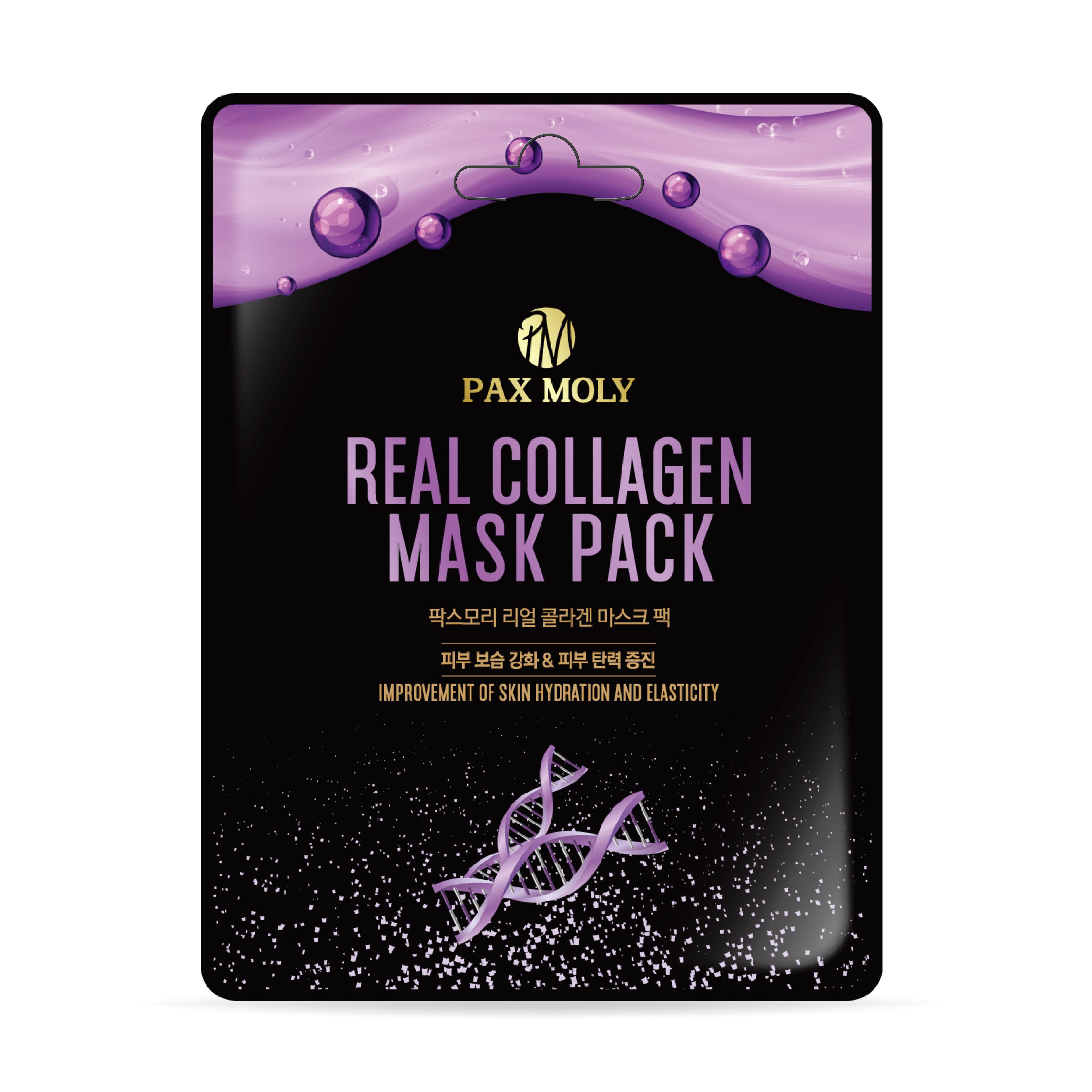 цена Набор: питательная тканевая маска Pax Moly Real Collagen, 10x25 мл